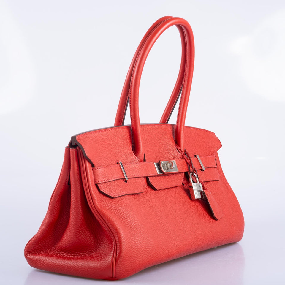 Hermes JPG Shoulder Birkin II 42 Vermillion Clemence Palladium Hardware