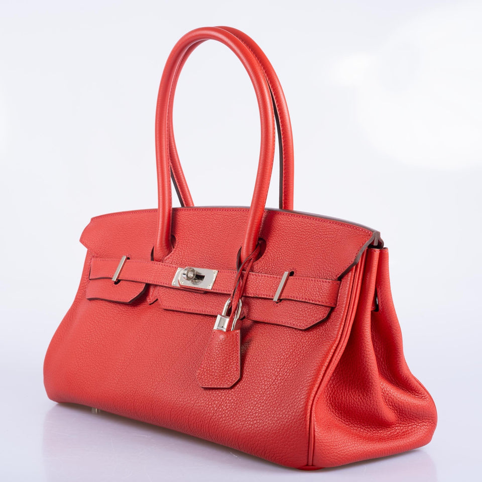 Hermes JPG Shoulder Birkin II 42 Vermillion Clemence Palladium Hardware