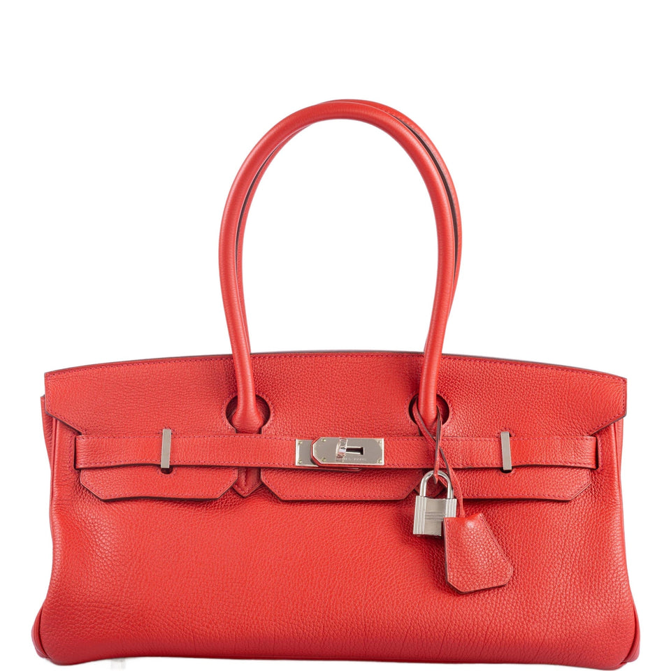 Hermes JPG Shoulder Birkin II 42 Vermillion Clemence Palladium Hardware