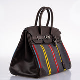 Hermes Jumping Birkin 35 Multicolor Canvas and Ebene Box Palladium Hardware