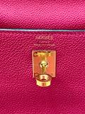 Hermes Kelly 25 CLEMENCE LEATHER BAG IN ROSE EXTREME