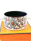 Hermes PALLADIUM PLATED ENAMEL WIDE MARWARI BRACELET