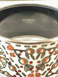 Hermes PALLADIUM PLATED ENAMEL WIDE MARWARI BRACELET