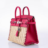 Hermes Picnic Birkin 25 Framboise Swift and Osier Wicker Palladium Hardware