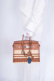 Hermes Picnic Birkin 25 Gold Swift and Stripe Osier Wicker Palladium Hardware