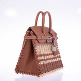 Hermes Picnic Birkin 25 Gold Swift and Stripe Osier Wicker Palladium Hardware
