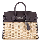 Hermes Picnic Birkin 25 Osier Wicker & Rouge Swift with Palladium Hardware