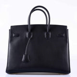 Hermes Shadow Birkin 35 Black Swift Palladium Hardware - 2020, Y