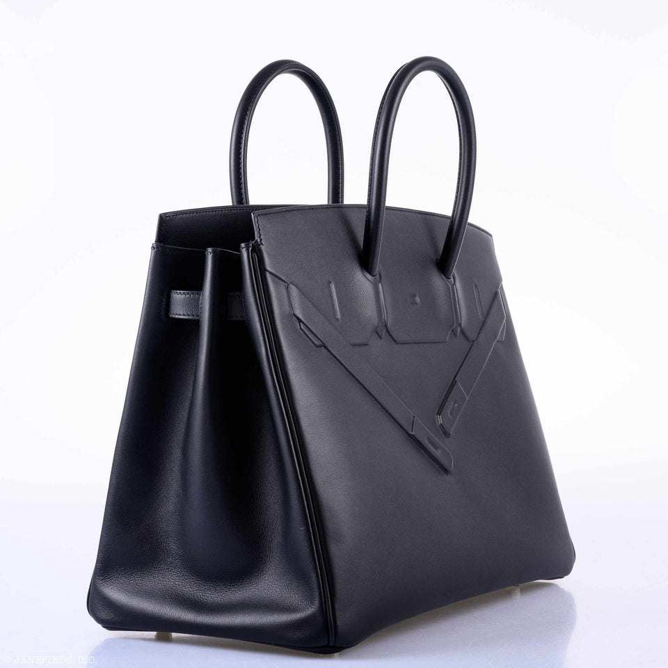 Hermes Shadow Birkin 35 Black Swift Palladium Hardware - 2020, Y