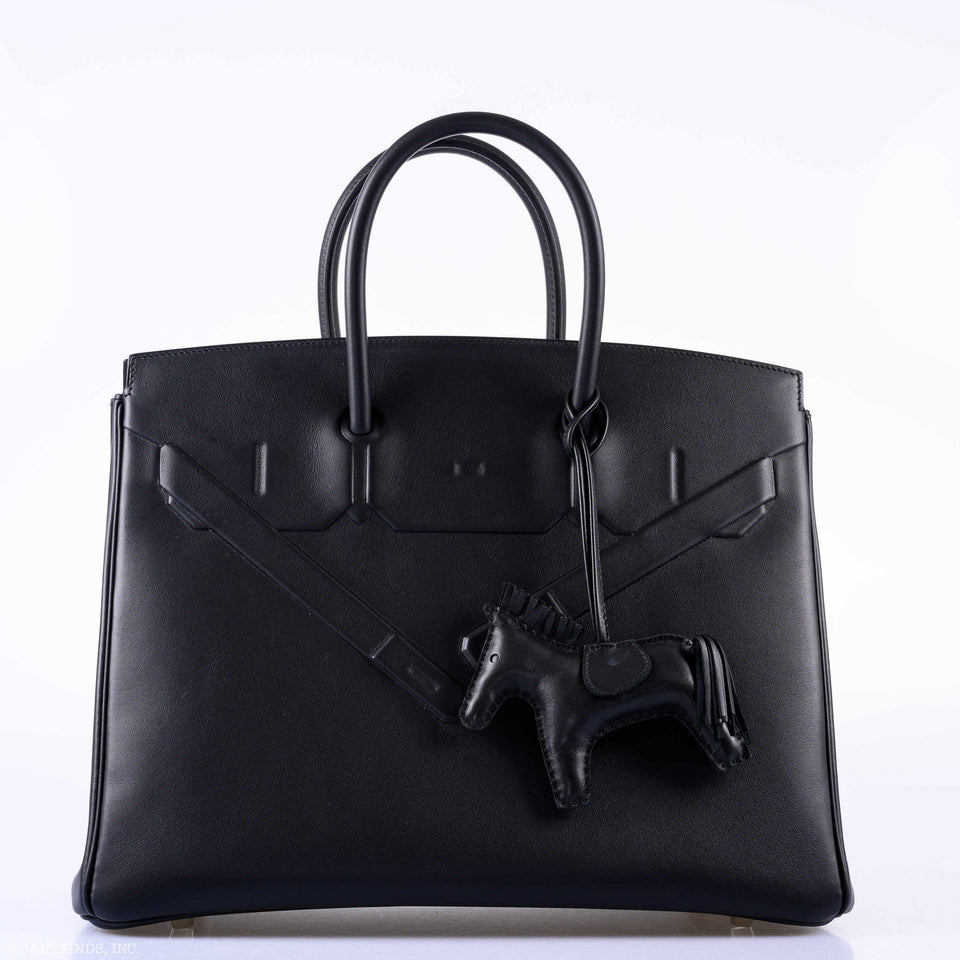 Hermes Shadow Birkin 35 Black Swift Palladium Hardware - 2020, Y