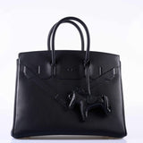 Hermes Shadow Birkin 35 Black Swift Palladium Hardware - 2020, Y