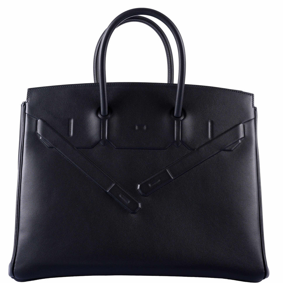 Hermes Shadow Birkin 35 Black Swift Palladium Hardware - 2020, Y