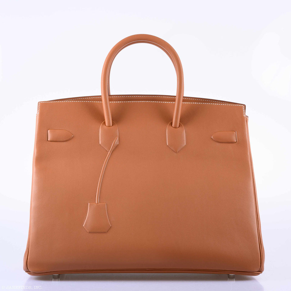 Hermes Shadow Birkin 35 Gold Swift Palladium Hardware - 2019, D