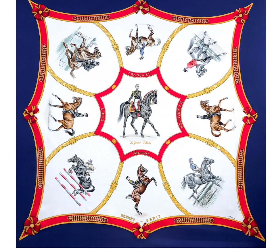 Hermes  ECOLE FRANCAISE D'EQUITATION SILK SCARF
