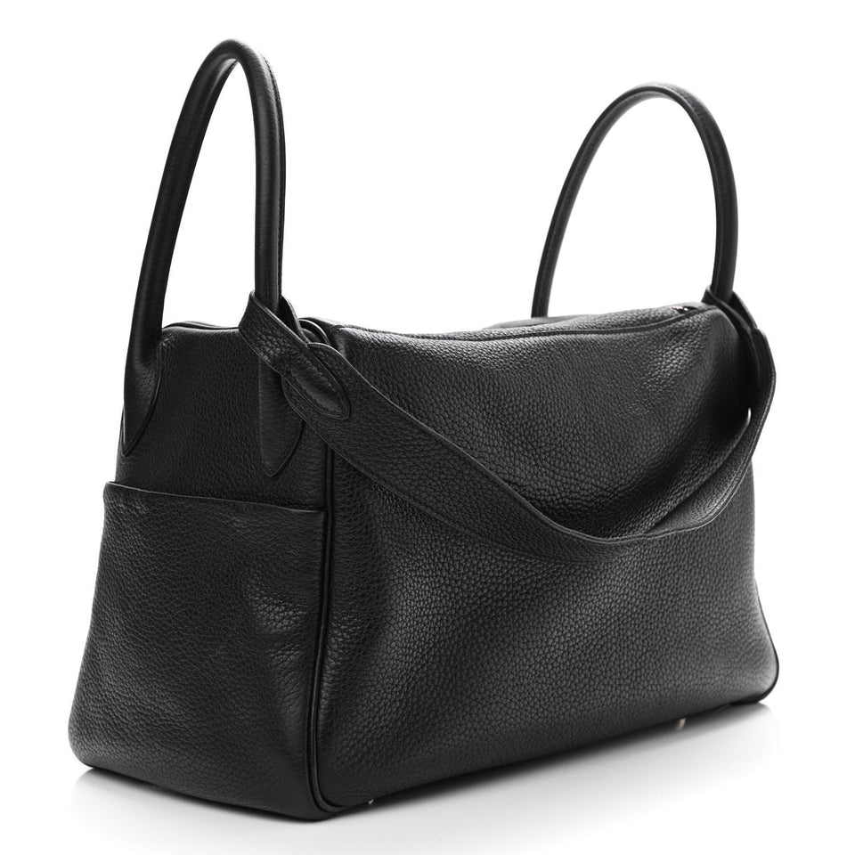 Hermes TAURILLON CLEMENCE VERSO LINDY 30 BAG BLACK TOFFEE