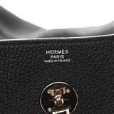 Hermes TAURILLON CLEMENCE VERSO LINDY 30 BAG BLACK TOFFEE