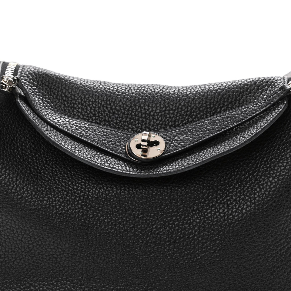 Hermes TAURILLON CLEMENCE VERSO LINDY 30 BAG BLACK TOFFEE