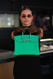 Hermes Touch Birkin 25 Vert Comics Matte Alligator and Togo Palladium Hardware