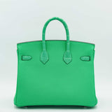 Hermes Touch Birkin 25 Vert Comics Matte Alligator and Togo Palladium Hardware