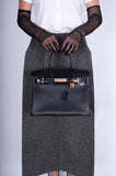 HermesTouch Birkin 30 Black Shiny Nilo Crocodile and Togo Rose Gold Hardware