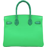 Hermes Touch Birkin 30 Vert Jade Matte Nilo Crocodile and Vert Comics Togo Palladium Hardware