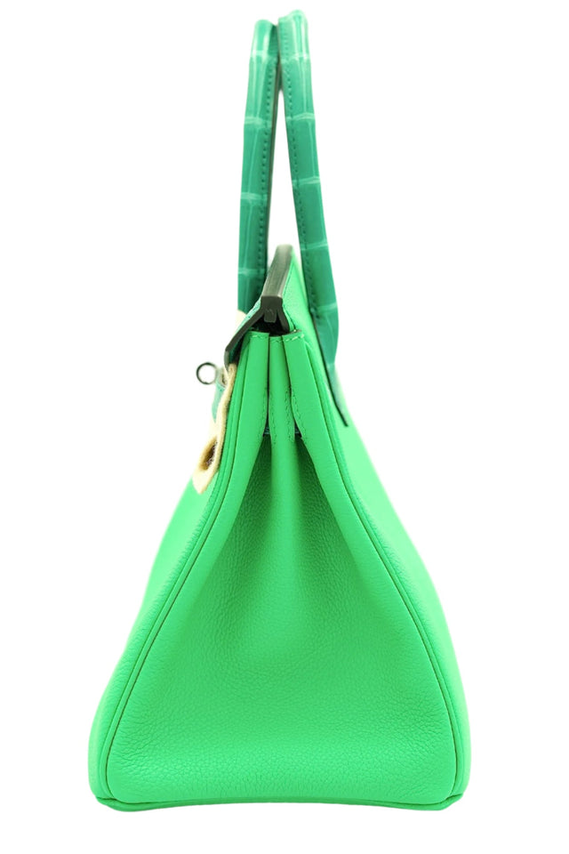 Hermes Touch Birkin 30 Vert Jade Matte Nilo Crocodile and Vert Comics Togo Palladium Hardware