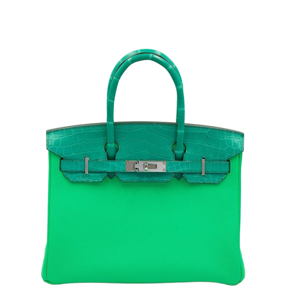 Hermes Touch Birkin 30 Vert Jade Matte Nilo Crocodile and Vert Comics Togo Palladium Hardware