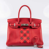 HermesTressage Birkin 30 Rouge de Coeur Swift, Rouge H & Piment Epsom Palladium Hardware - 2019, D