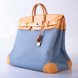 Hermes Vintage HAC Birkin 50 Denim and Naturelle Vache Liegee with Gold