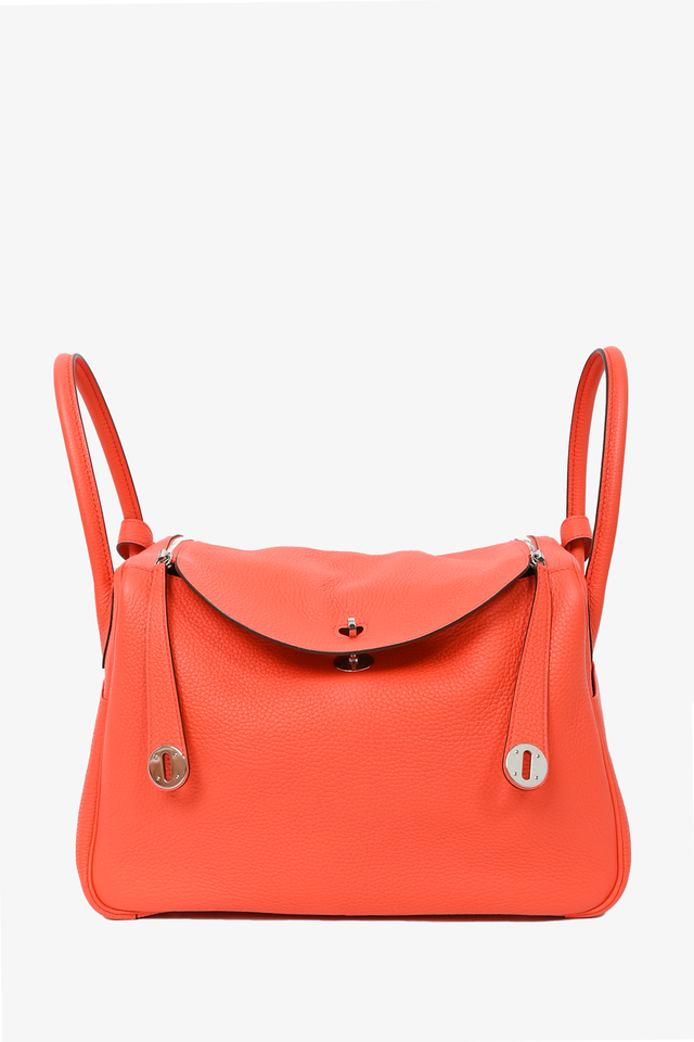 Hermes 2015 Orange Clemence Leather Lindy 34