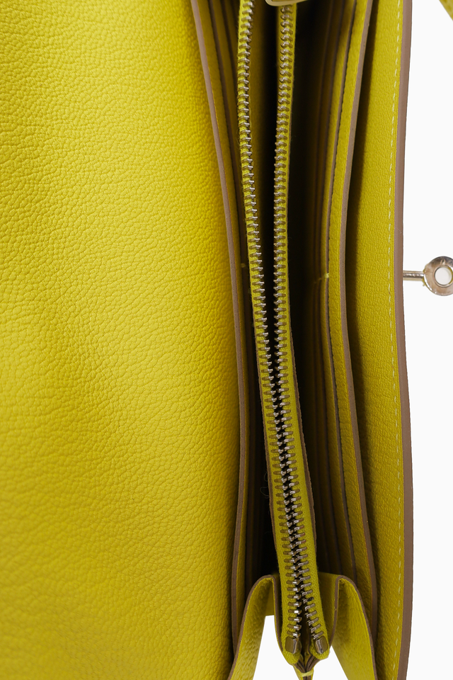 Hermes 2017 Yellow Chevre Leather Kelly Wallet