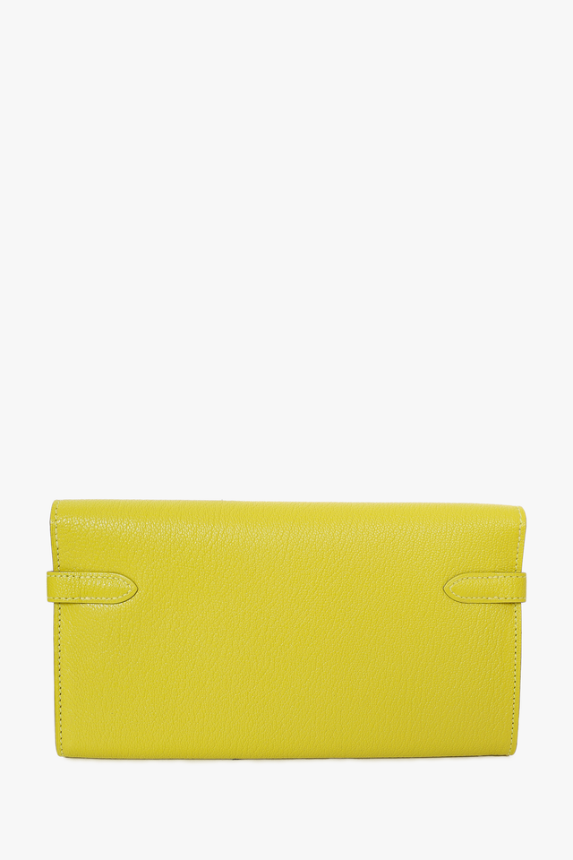 Hermes 2017 Yellow Chevre Leather Kelly Wallet