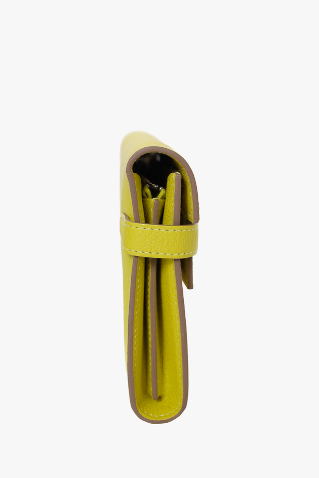 Hermes 2017 Yellow Chevre Leather Kelly Wallet