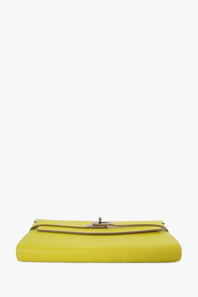 Hermes 2017 Yellow Chevre Leather Kelly Wallet