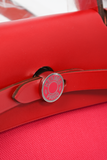 Hermes 2022 Red/Pink Canvas/Leather Toile Militaire Laque Herbag 31