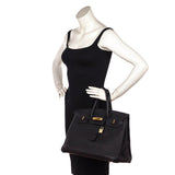 Hermes Black Fjord Birkin 35