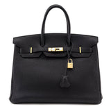 Hermes Black Fjord Birkin 35
