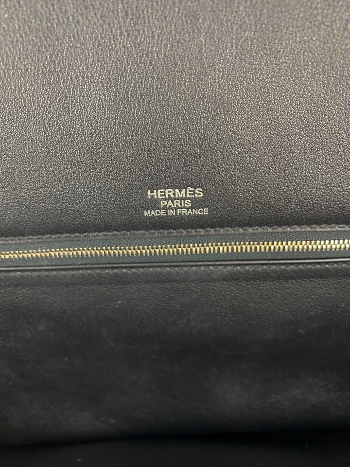 Hermes Birkin 35 Noir Swift and Toile Criss Bag