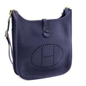 Hermes Bleu Encre Taurillon Clemence Evelyne III 29 PM
