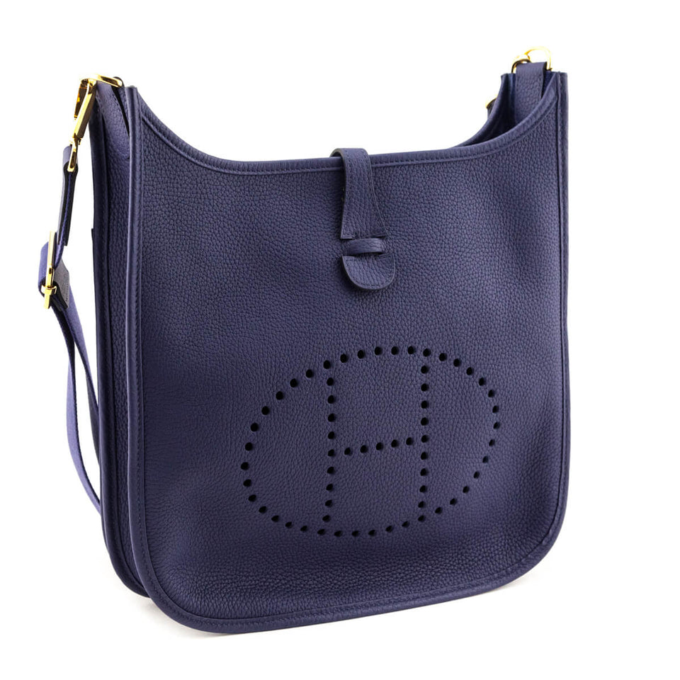 Hermes Bleu Encre Taurillon Clemence Evelyne III 29 PM