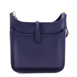 Hermes Bleu Encre Taurillon Clemence Evelyne III 29 PM
