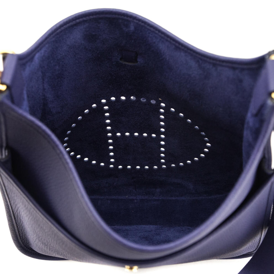 Hermes Bleu Encre Taurillon Clemence Evelyne III 29 PM