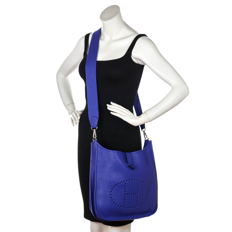 Hermes Bleu Royal Clemence Evelyne III GM