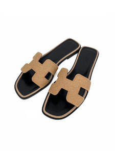 Hermes Crystal Pale Pink Oran Sandals 37.5