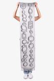 Hermes Grey Chain Printed Double Face Cashmere Fringe Scarf