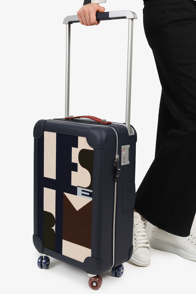 Hermes Indigo Taurillon Regate Leather and Canvas RMS Rolling Mobility Suitcase
