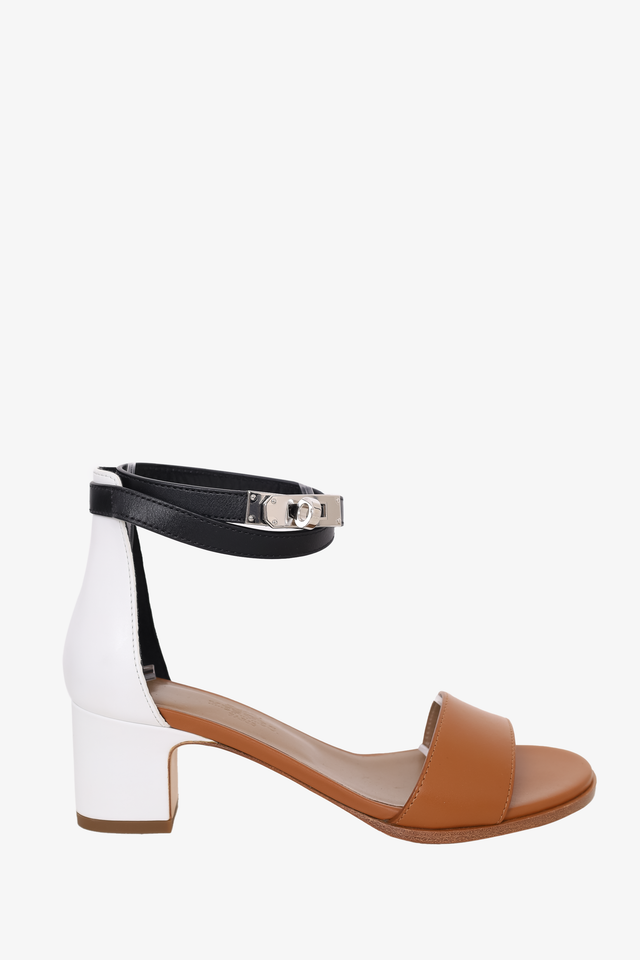 Hermes Tricolor Leather Manege Ankle Wrap Sandals Size 35