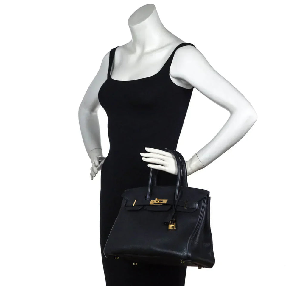 Hermes Black Clemence Birkin 30