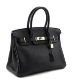 Hermes Black Clemence Birkin 30