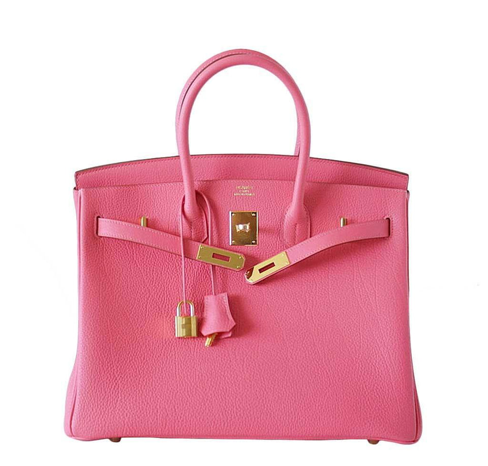 HermesBirkin 35 Rose Lipstick Bag GHW